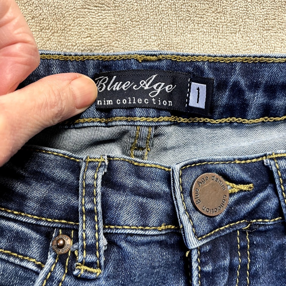Blue Age Denim Collection Women Size 1 High Rise Skinny Jeans Ripped Distressed - Picture 3 of 13